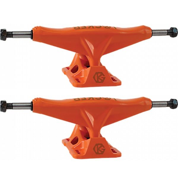 Grind King Truck Co. Locker Orange Skateboard Trucks - 6.37" Hanger 9.25" Axle (Set of 2)