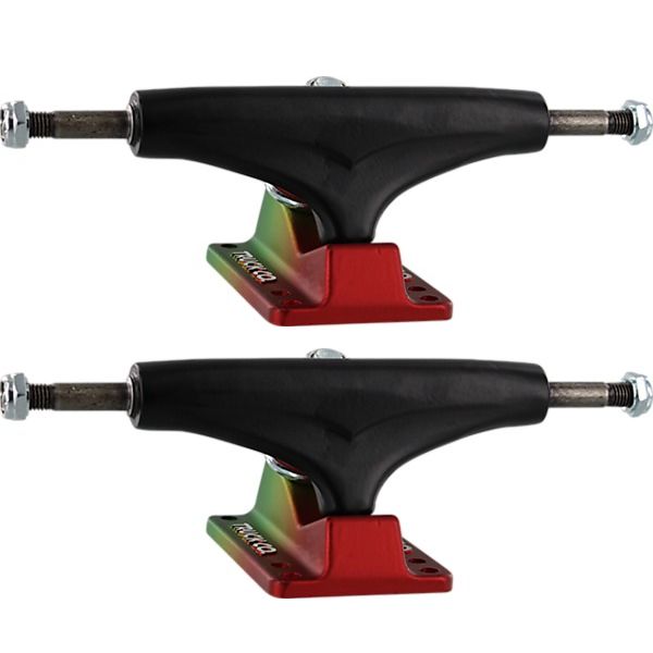 Gullwing Trucks Shadow DLX Black / Rasta Skateboard Trucks - 5.25" Hanger 8.0" Axle (Set of 2) Gullwing Trucks Shadow DLX Black / Rasta Skateboard Trucks - 5.25" Hanger 8.0" Axle (Set of 2)