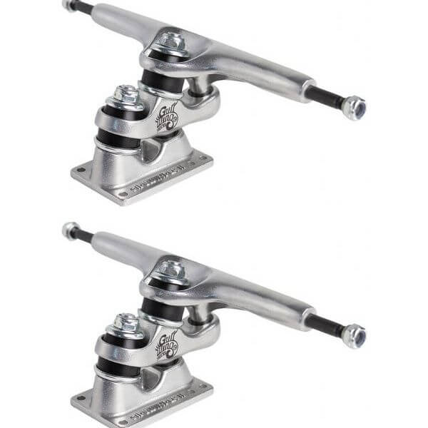 Gullwing Trucks Sidewinder II Polished Skateboard Double Kingpin Trucks - 6.25" Hanger 9.0" Axle (Set of 2)