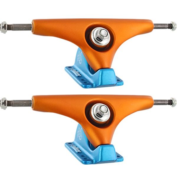 Gullwing Trucks Charger Orange / Blue Skateboard Reverse Kingpin Trucks - 6.25" Hanger 9.0" Axle (Set of 2)