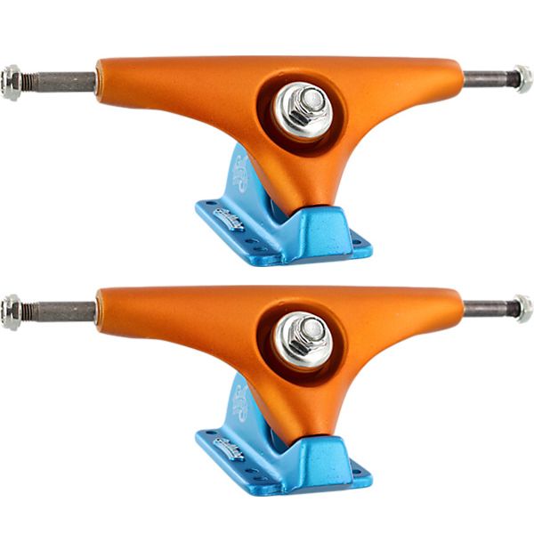 Gullwing Trucks Charger Orange / Blue Skateboard Reverse Kingpin Trucks - 7.25" Hanger 10.0" Axle (Set of 2)