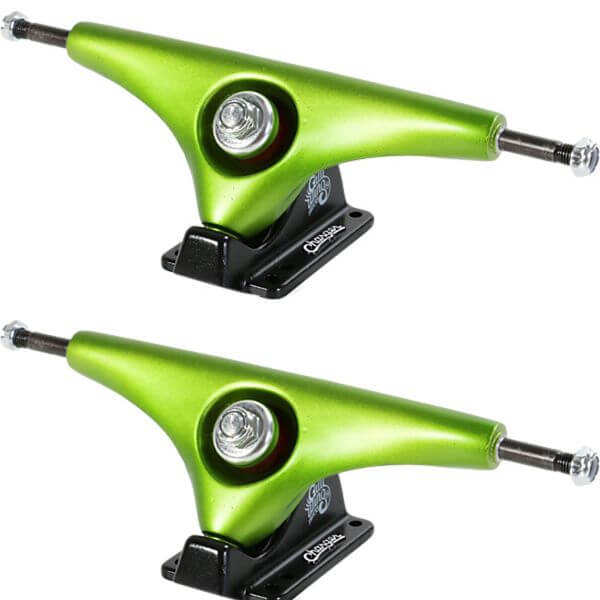 Gullwing Trucks Charger Lime / Black Skateboard Reverse Kingpin Trucks - 7.25" Hanger 10.0" Axle (Set of 2)