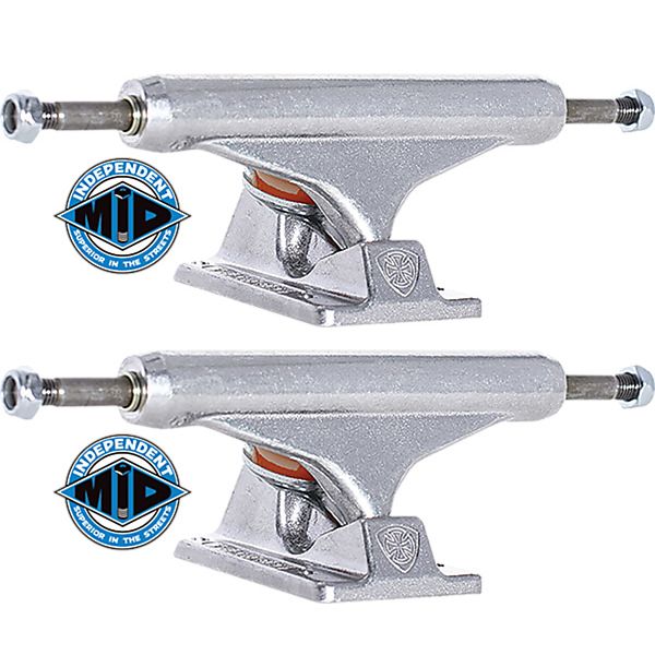 Independent Truck Company Stage 11 - 129mm Mid Silver Skateboard Trucks - 5.0" Hanger 7.6" Axle (Set of 2)