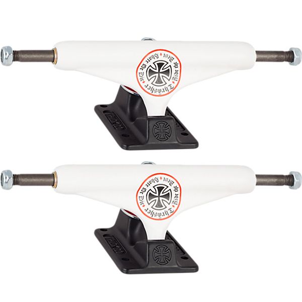 Independent 159mm Forged Hollow Thrasher Oath White//Black Skateboard Trucks with 1 Light Blue Hardware