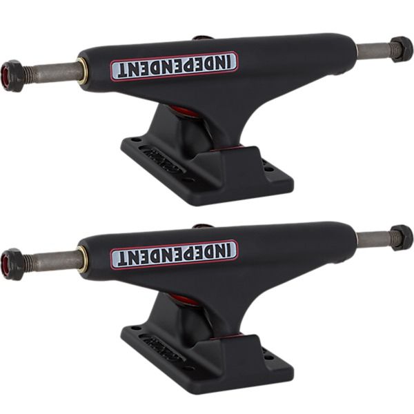 Independent Truck Company Stage 11 - 159mm Bar Black / White / Red Skateboard Trucks - 6.14" Hanger 8.75" Axle (Set of 2)