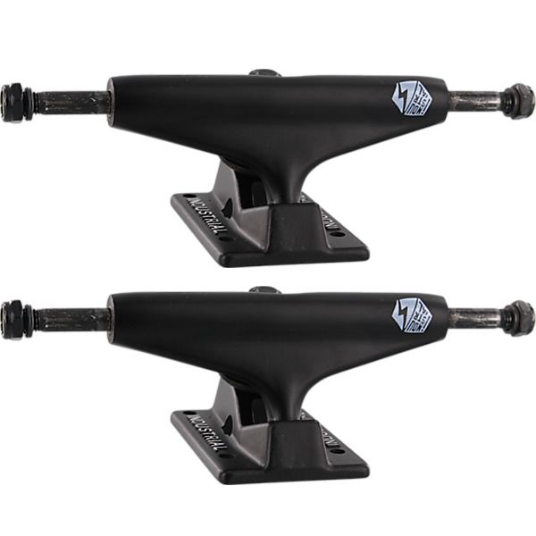 Industrial Skateboards IV Black w/ White Logo Skateboard Trucks - 4.75" Hanger 7.5" Axle (Set of 2)