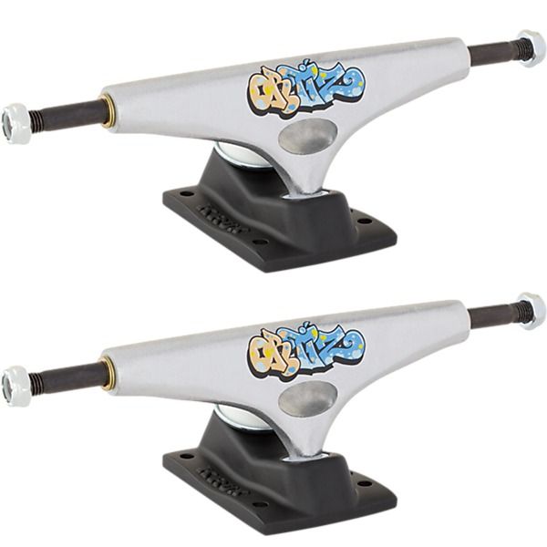 Krux Skate Trucks Chaz Ortiz K5 DLK Silver / Black Skateboard Trucks - 5.0" Hanger 7.6" Axle (Set of 2)