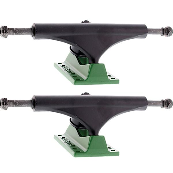 Litezpeed Black / Green Skateboard Trucks - 5.25" Hanger 8.0" Axle (Set of 2)