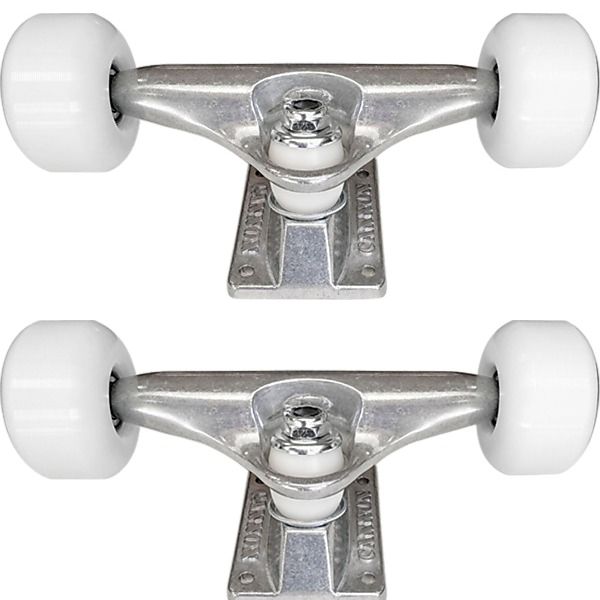 Push Skateboards Cannon Trucks with 52mm Wheels & Bearings Combo Polished - 5.0" Hanger 7.75" Axle (Set of 2) Push Skateboards Cannon Trucks with 52mm Wheels & Bearings Combo Polished - 5.0" Hanger 7.75" Axle (Set of 2)