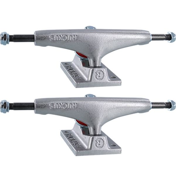Ruckus Trucks Mid Silver w/ Black Skateboard Trucks - 5.0" Hanger 7.75" Axle (Set of 2)