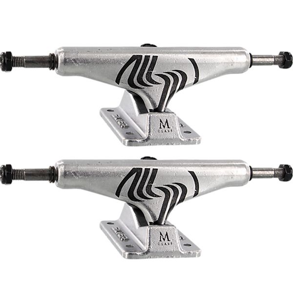 Silver Skate Trucks M-Class Hollow Polished / Black Skateboard Trucks - 5.25" Hanger 8.0" Axle (Set of 2)