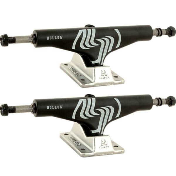 Silver Skate Trucks M-Class Hollow Black / Polished Skateboard Trucks - 5.5" Hanger 8.25" Axle (Set of 2)