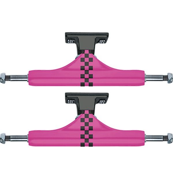 Slappy Truck Company Arisa Trew ST1 Classic Pink / Black Checker Skateboard Trucks - 5.6" Hanger 8.25" Axle (Set of 2)