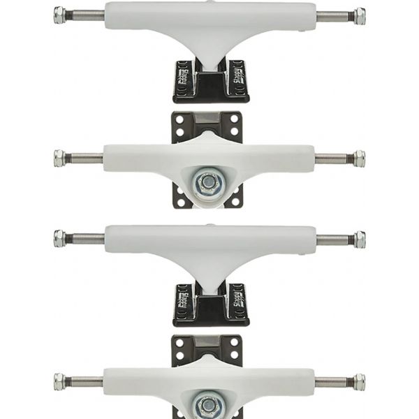 Slappy Truck Company ST1 Classic Painted White / Black Skateboard Trucks - 6.375" Hanger 9.0" Axle (Set of 2) Slappy Truck Company ST1 Classic Painted White / Black Skateboard Trucks - 6.375" Hanger 9.0" Axle (Set of 2)