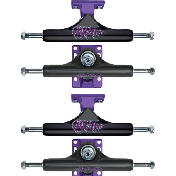 Slappy Truck Company Bam Margera ST1 Classic Hollow Black / Purple Skateboard Trucks - 5.4" Hanger 8.0" Axle (Set of 2)