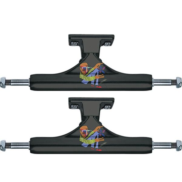 Slappy Truck Company ST1 Classic Hollow Flower Black Skateboard Trucks - 5.8" Hanger 8.5" Axle (Set of 2)