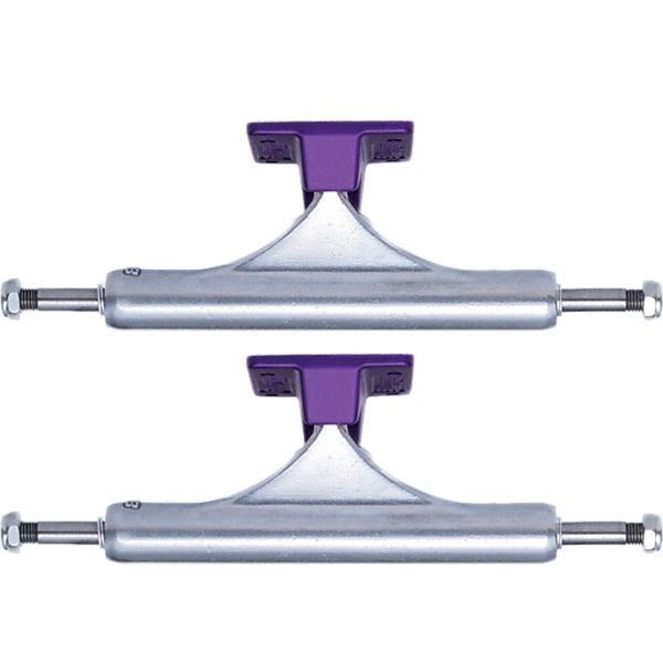 Slappy Truck Company ST1 Classic Hollow Polished / Purple Skateboard Trucks - 5.8" Hanger 8.5" Axle (Set of 2)