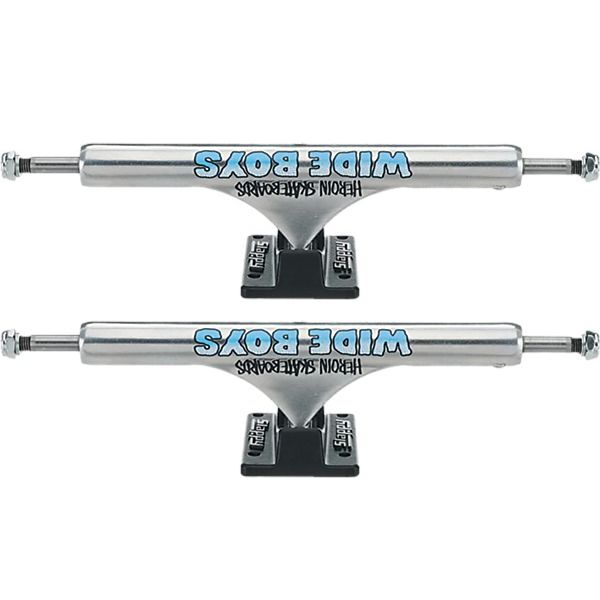 Slappy Truck Company ST1 Classic Hollow Heroin Wide Boy Polished / Black Skateboard Trucks - 7.68" Hanger 10.5" Axle (Set of 2)