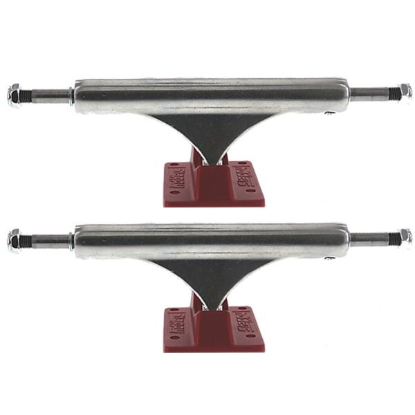 Slappy Truck Company ST1 Inverted Light Polished / Red Skateboard Trucks - 5.6" Hanger 8.25" Axle (Set of 2)