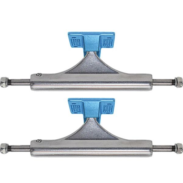 Slappy Truck Company ST1 Inverted Hollow Ultra Low Polished / Light Blue Skateboard Trucks - 5.75" Hanger 8.5" Axle (Set of 2)