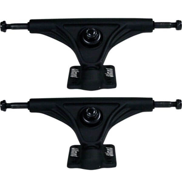 Slant Trucks 180mm Inverted Flat Black Skateboard Reverse Kingpin Trucks - 7.25" Hanger 10.0" Axle (Set of 2)