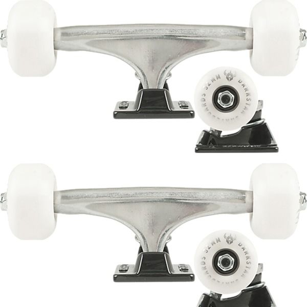 Tensor Trucks Darkstar Polished / Black with 52mm Clean Wheels Skateboard Assembled Truck Kits - 5.25" Hanger 8.0" Axle (Set of 2)