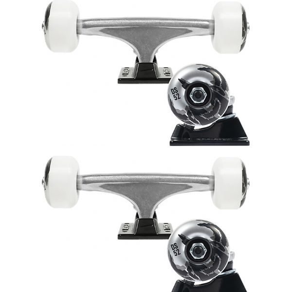 Tensor Trucks Polished / Black with 52mm Dissent Wheels - 5.25" Hanger 8.0" Axle (Set of 2)