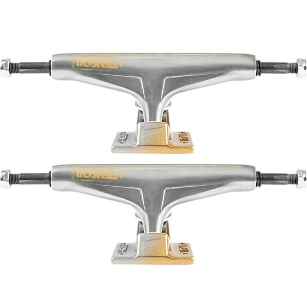 Tensor Trucks Aluminum Stencil Mirror / Gold Fade Skateboard Trucks - 5.25" Hanger 8.0" Axle (Set of 2)