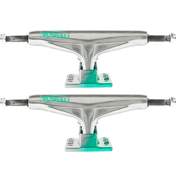 Tensor Trucks Aluminum Stencil Mirror / Green Fade Skateboard Trucks - 5.25" Hanger 8.0" Axle (Set of 2)