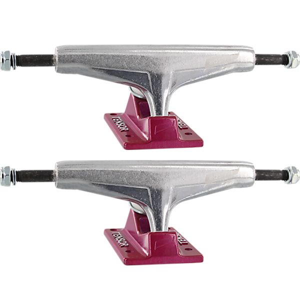 Tensor Trucks Etch All Terrain Aluminum Polished / Crimson Skateboard