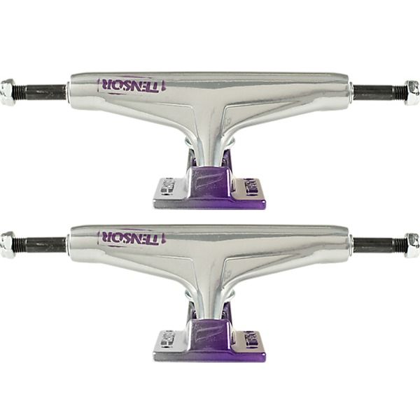 Tensor Trucks Aluminum Mirror Raw / Purple Fade Skateboard Trucks - 5.5" Hanger 8.25" Axle (Set of 2)