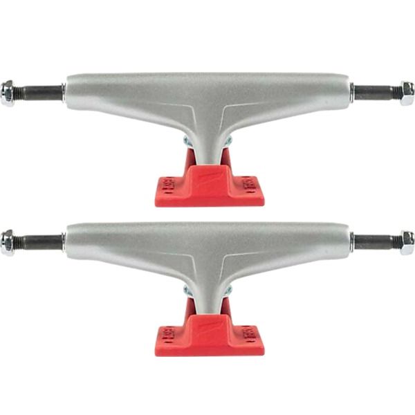 Tensor Trucks Mag Light Reflect Silver / Red Skateboard Trucks - 5.5" Hanger 8.25" Axle (Set of 2)