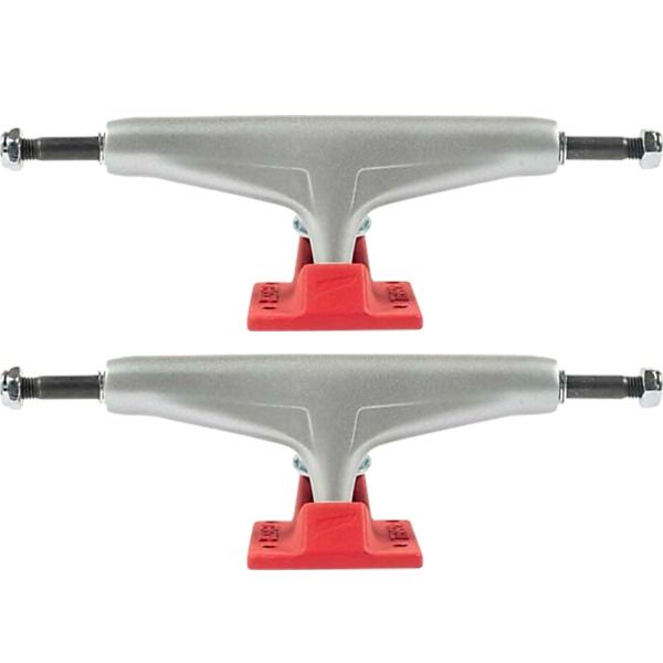 Tensor Trucks Mag Light Reflect Silver / Red Skateboard Trucks - 5.5" Hanger 8.25" Axle (Set of 2)