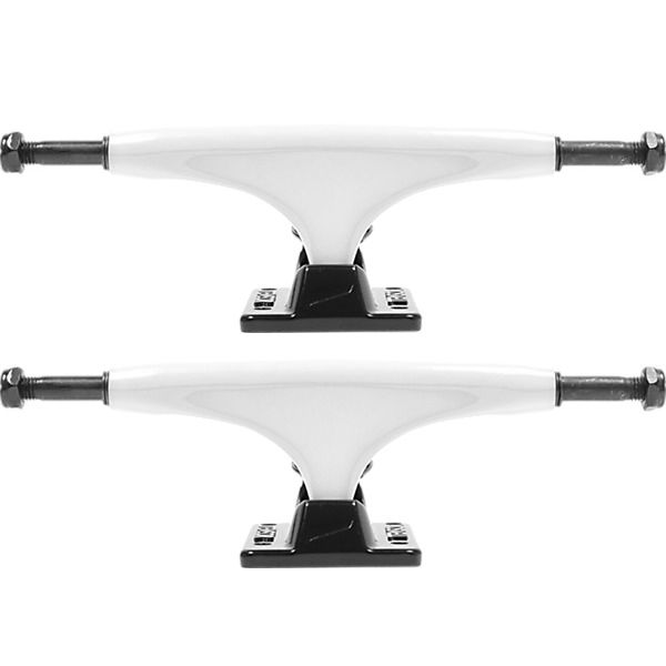 Tensor Trucks Alloy White / Black Skateboard Trucks - 5.0" Hanger 7.75" Axle (Set of 2)