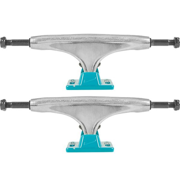 Tensor Trucks Alloy Polished / Aqua Skateboard Trucks - 5.25" Hanger 8.0" Axle (Set of 2)