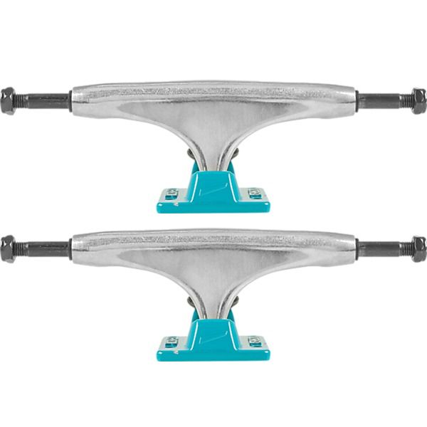 Tensor Trucks Alloy Polished / Aqua Skateboard Trucks - 5.25" Hanger 8.0" Axle (Set of 2)