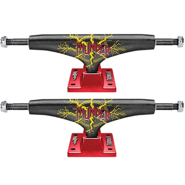 Thunder Trucks 148 Team No Mercy Black / Red Skateboard Trucks - 5.5" Hanger 8.25" Axle (Set of 2)