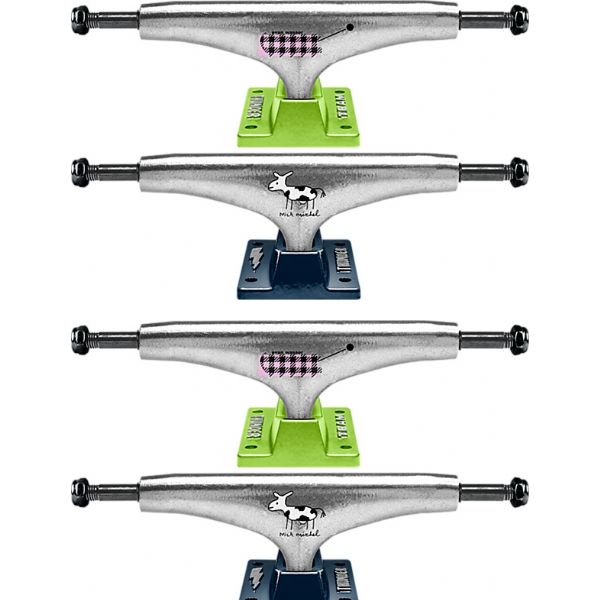 Thunder Trucks Frog 148mm Polished / Green Skateboard Trucks - 5.5" Hanger 8.25" Axle (Set of 2)