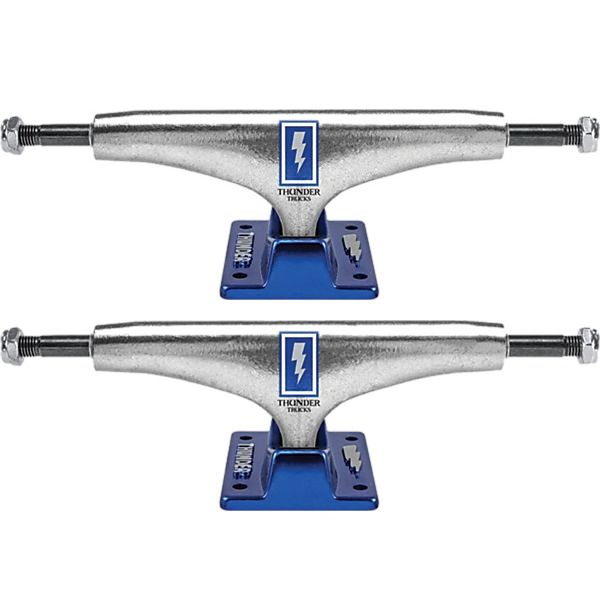 Thunder Trucks 147 Hollow Light Boxed Bolts Polished / Blue Skateboard Trucks - 5.25" Hanger 8.0" Axle (Set of 2)