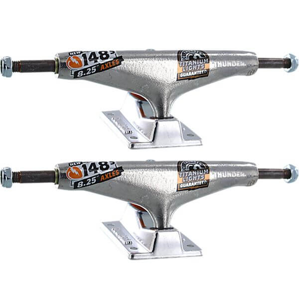 Thunder Trucks 148 Titanium Lights III High Polished Skateboard Trucks - 5.5" Hanger 8.25" Axle (Set of 2)