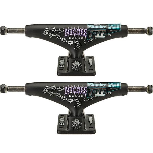 Thunder Trucks Nicole Hause 149 Malice T-II Black Skateboard Trucks - 5.75" Hanger 8.5" Axle (Set of 2) Thunder Trucks Nicole Hause 149 Malice T-II Black Skateboard Trucks - 5.75" Hanger 8.5" Axle (Set of 2)