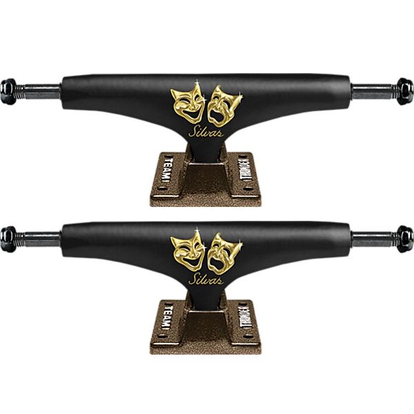 Thunder Trucks Miles Silvas 148mm Masked Hollow Lights Flat Black / Gold Vein Skateboard Trucks - 5.5" Hanger 8.25" Axle (Set of 2)