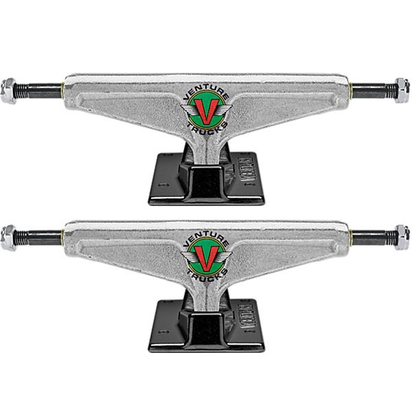 Venture Trucks V-Hollow OG Wings Low Polished / Black Skateboard Trucks - 5.0" Hanger 7.75" Axle (Set of 2)