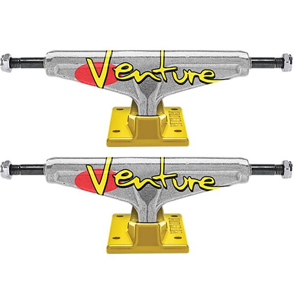 Venture Trucks Team Edition Bull Bleed High Polished / Yellow Skateboard Trucks - 5.0" Hanger 7.75" Axle (Set of 2)