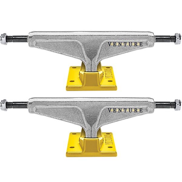 Venture Trucks OG Dots High Polished / Yellow Skateboard Trucks - 5.0" Hanger 7.75" Axle (Set of 2)