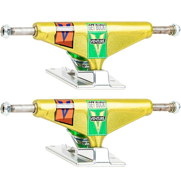 Venture Trucks Shake Junt V-Hollow Anodized High Yellow / Polished Skateboard Trucks - 5.0" Hanger 7.75" Axle (Set of 2)