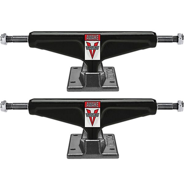 Venture Trucks Team Edition Awake High Black / Chrome Skateboard Trucks - 5.2" Hanger 8.0" Axle (Set of 2)