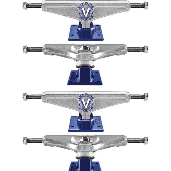 Venture Trucks V-Hollow OG Wings High Polished / Blue Skateboard Trucks - 5.25" Hanger 8.0" Axle (Set of 2) Venture Trucks V-Hollow OG Wings High Polished / Blue Skateboard Trucks - 5.25" Hanger 8.0" Axle (Set of 2)
