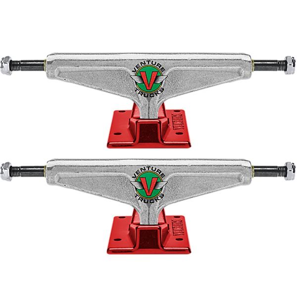 Venture Trucks V-Hollow OG Wings High Polished / Red Skateboard Trucks - 5.25" Hanger 8.0" Axle (Set of 2)