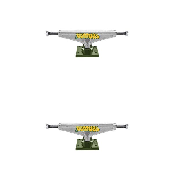 Venture Trucks Throw Team Edition Polished / Dark Green Skateboard Trucks - 5.6" Hanger 8.25" Axle (Set of 2)